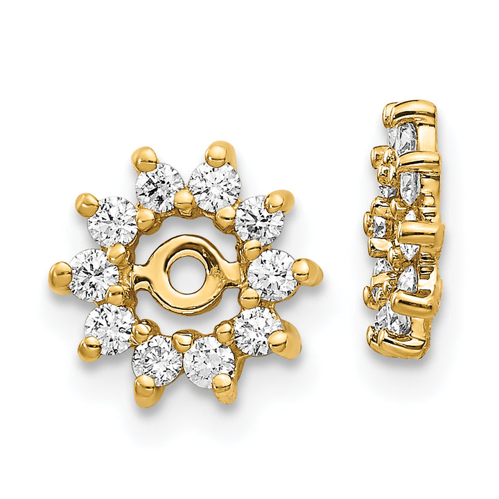14k Yellow Gold 3/8 CT I1 Diamond Cluster Earring Jackets