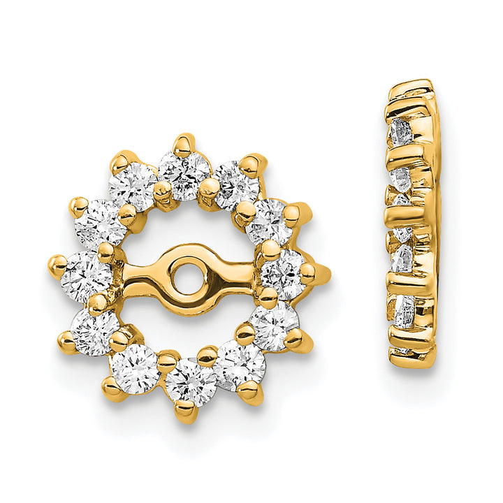 14k Yellow Gold 1/2 CT I1 Diamond Cluster Earring Jackets