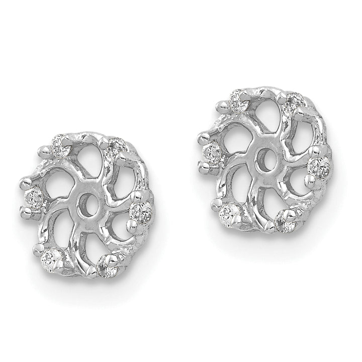 14k White Gold 1/20 CT I1 Diamond Earring Jackets