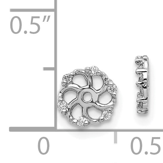 14k White Gold 1/20 CT I1 Diamond Earring Jackets