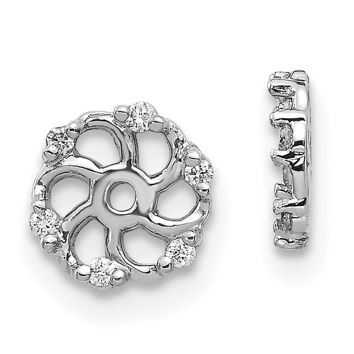 14k White Gold 1/20 CT I1 Diamond Earring Jackets