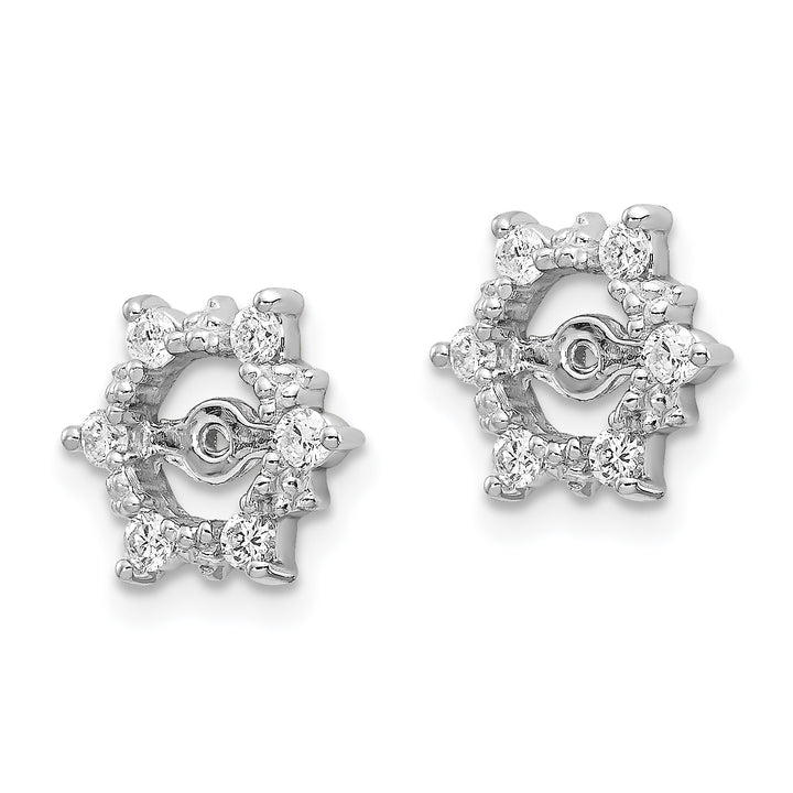 14k White Gold 1/4 CT I1 Diamond Fancy Earring Jackets