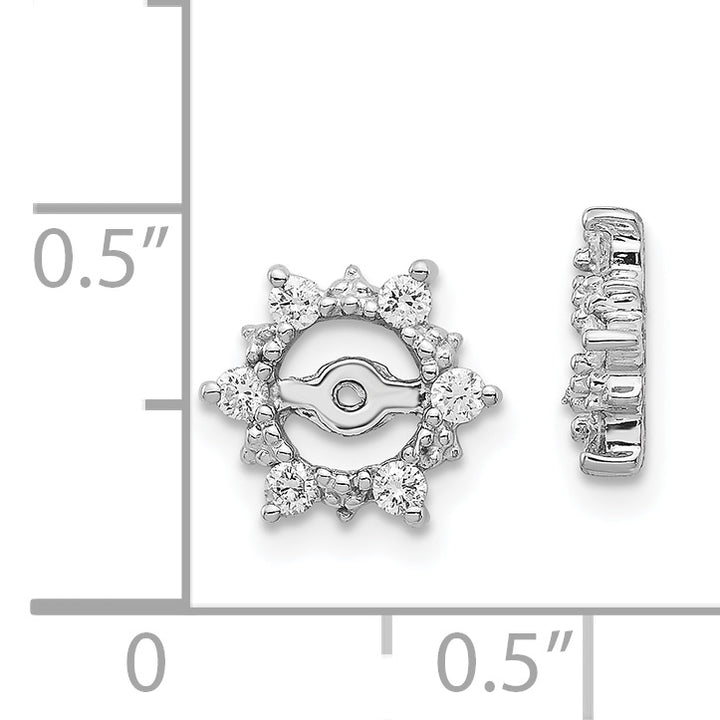 14k White Gold 1/4 CT I1 Diamond Fancy Earring Jackets