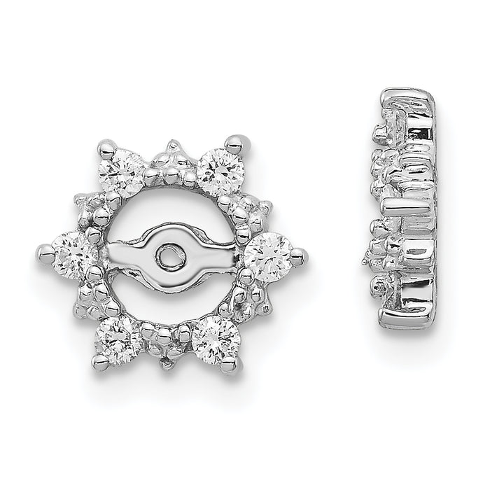 14k White Gold 1/4 CT I1 Diamond Fancy Earring Jackets