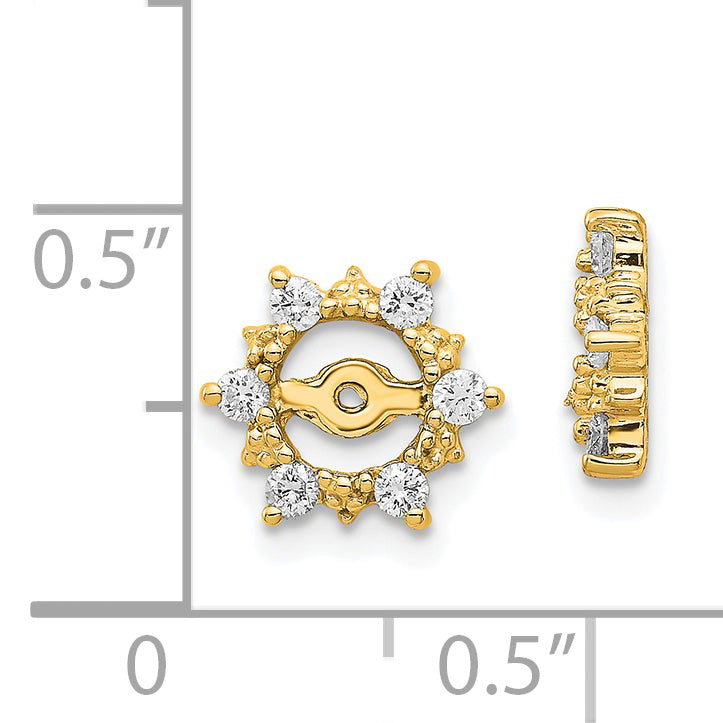 14k Yellow Gold 1/4 CT SI2 Diamond Fancy Cluster Earring Jackets