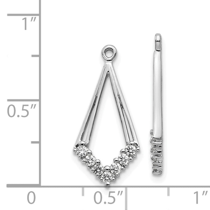 14k White Gold 1/4 CT I1 Diamond Kite-Shaped Earring Jackets