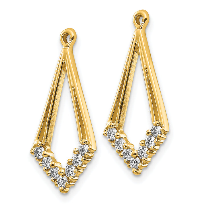 14k Yellow Gold 1/4 CT I1 Diamond Kite-Shaped Earring Jacket