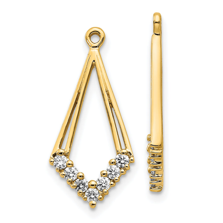 14k Yellow Gold 1/4 CT I1 Diamond Kite-Shaped Earring Jacket
