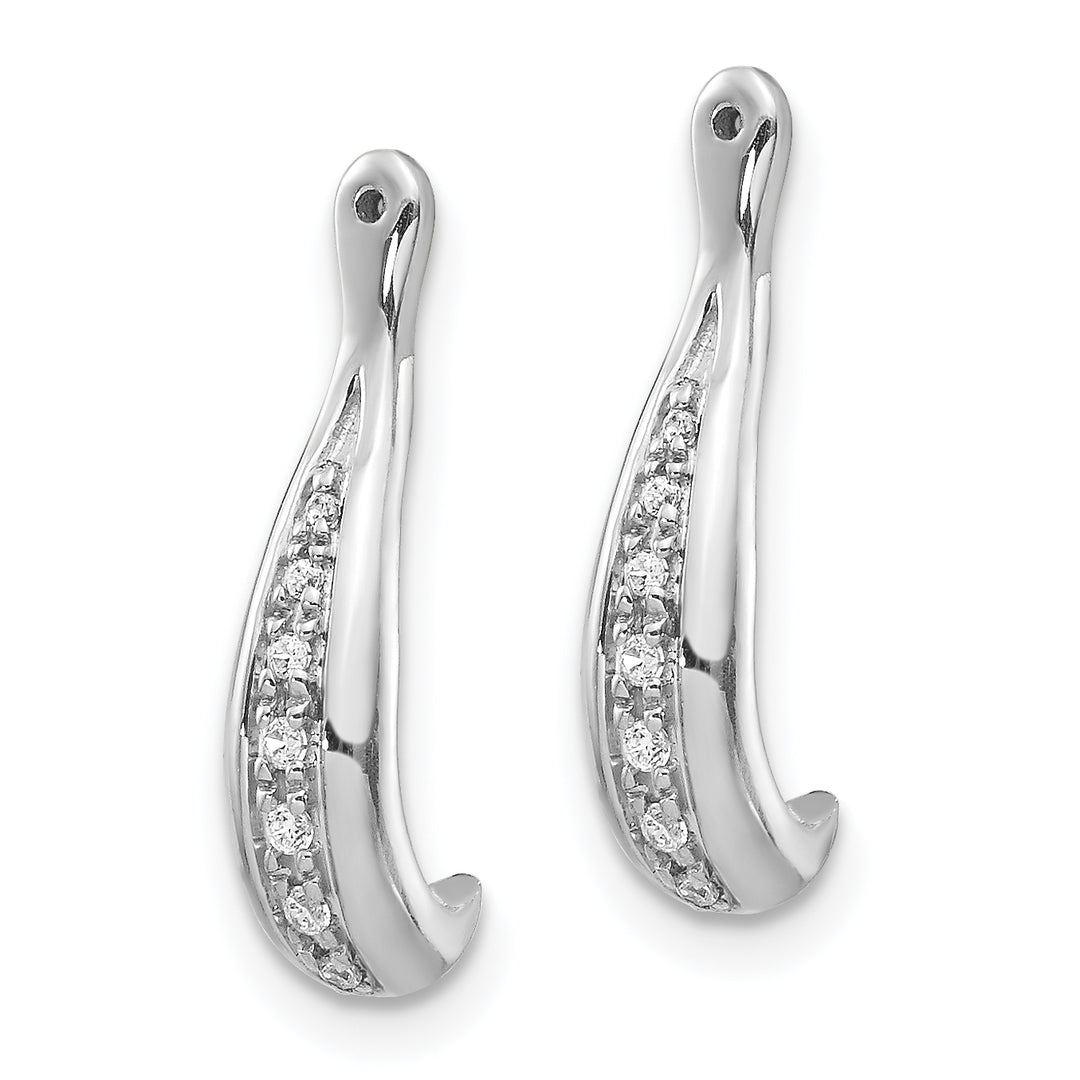 14k White Gold 1/20 carat Diamond Earring Jackets