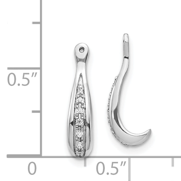 14k White Gold 1/20 carat Diamond Earring Jackets