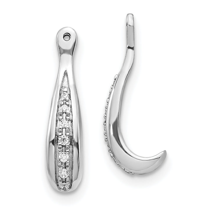 14k White Gold 1/20 carat Diamond Earring Jackets