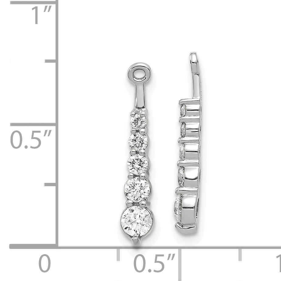 14k White Gold 5/8 carat AA Diamond 5-Stone Dangle Earring Jackets