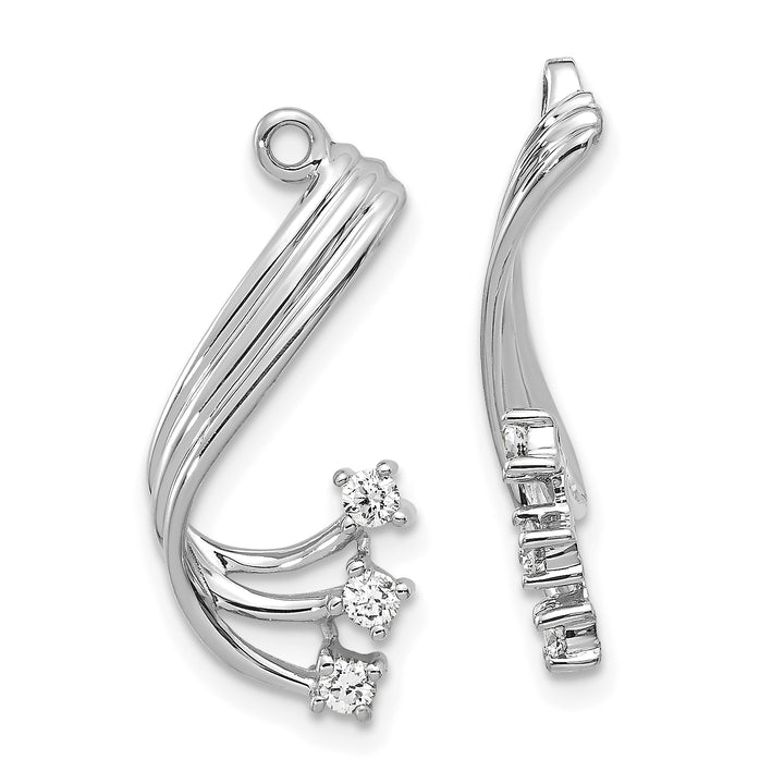 14k White Gold 1/5 CT Si1-2  Diamond Fancy Twist Earring Jackets