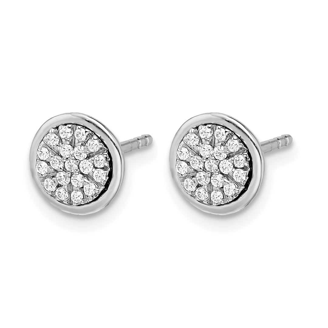 14k White Gold 1/5 CT Diamond Cluster Design Post Earrings