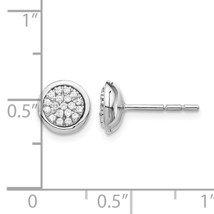 14k White Gold 1/5 CT Diamond Cluster Design Post Earrings