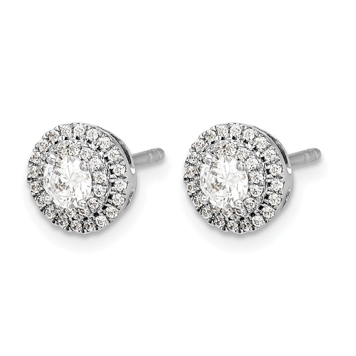 14k White Gold 1/2 CT Diamond Round Cluster Post Earrings