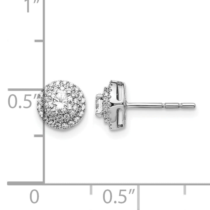 14k White Gold 1/2 CT Diamond Round Cluster Post Earrings