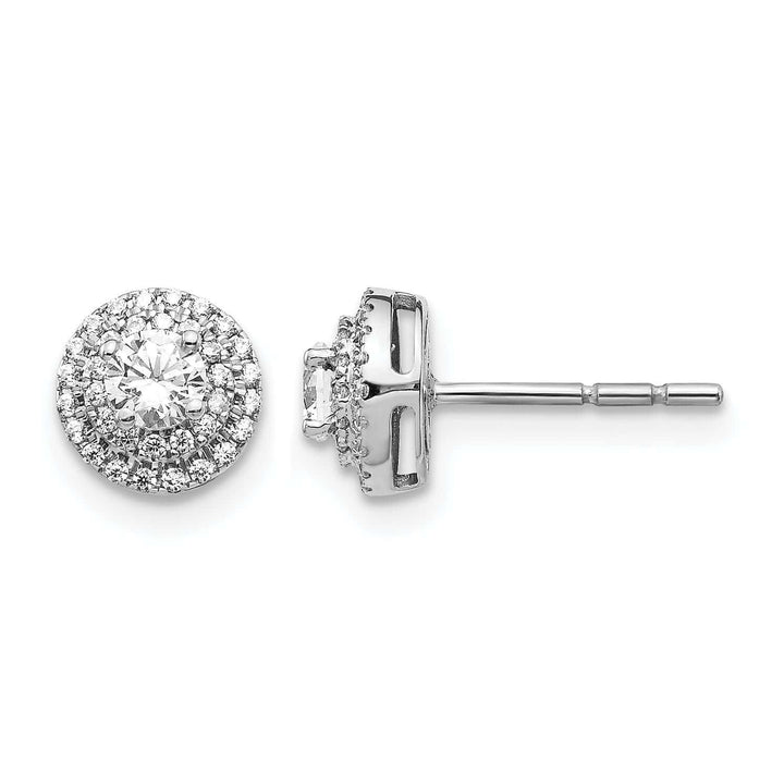 14k White Gold 1/2 CT Diamond Round Cluster Post Earrings