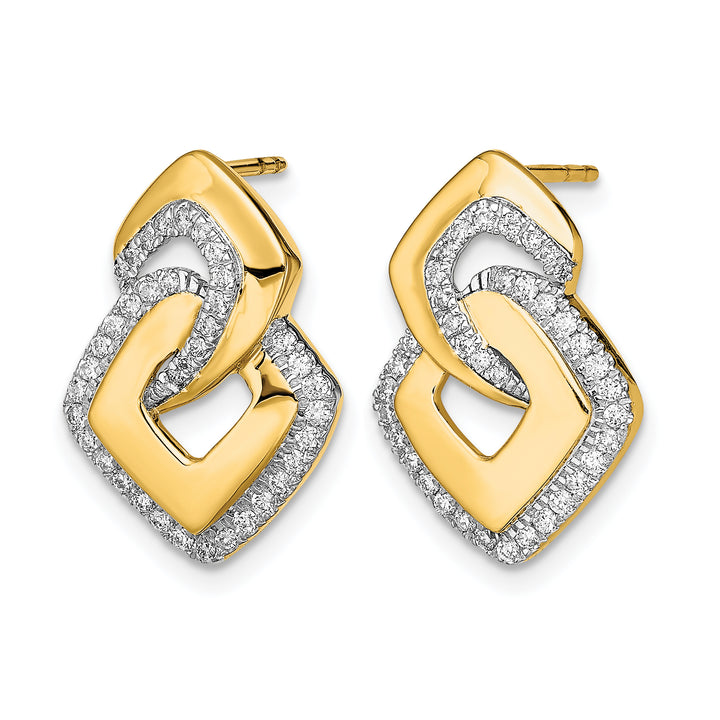 14k White Polished 1/3 CT Diamond Fancy Shaped Post Earrings