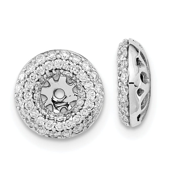 14k White Gold 1/2 CT Diamond Double Circle Earring Jackets