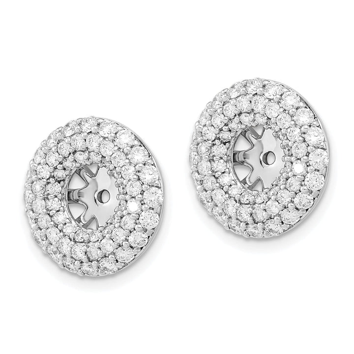 14k White Gold 1.53 CT Diamond Double Circle Earring Jackets