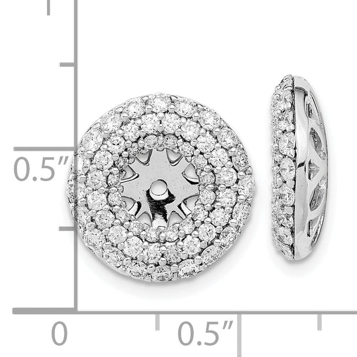 14k White Gold 1.53 CT Diamond Double Circle Earring Jackets