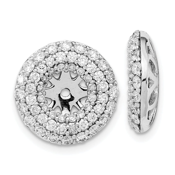 14k White Gold 1.53 CT Diamond Double Circle Earring Jackets