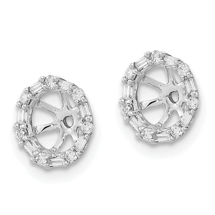 14k White Gold 1/5 CT Cluster Diamond Circle Earring Jackets