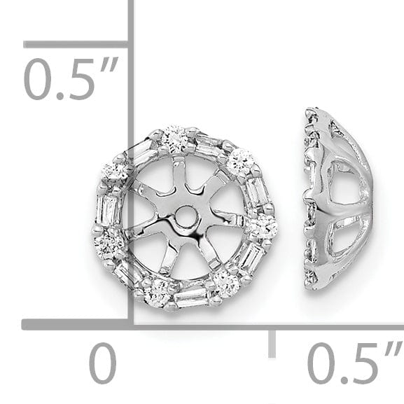 14k White Gold 1/5 CT Cluster Diamond Circle Earring Jackets