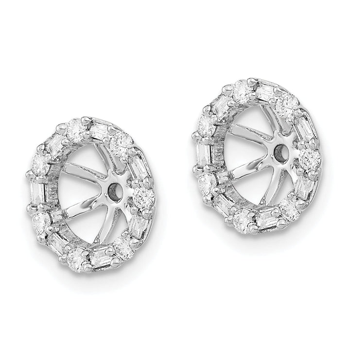 14k White Gold 1/3 CT Cluster Diamond Circle Earring Jackets