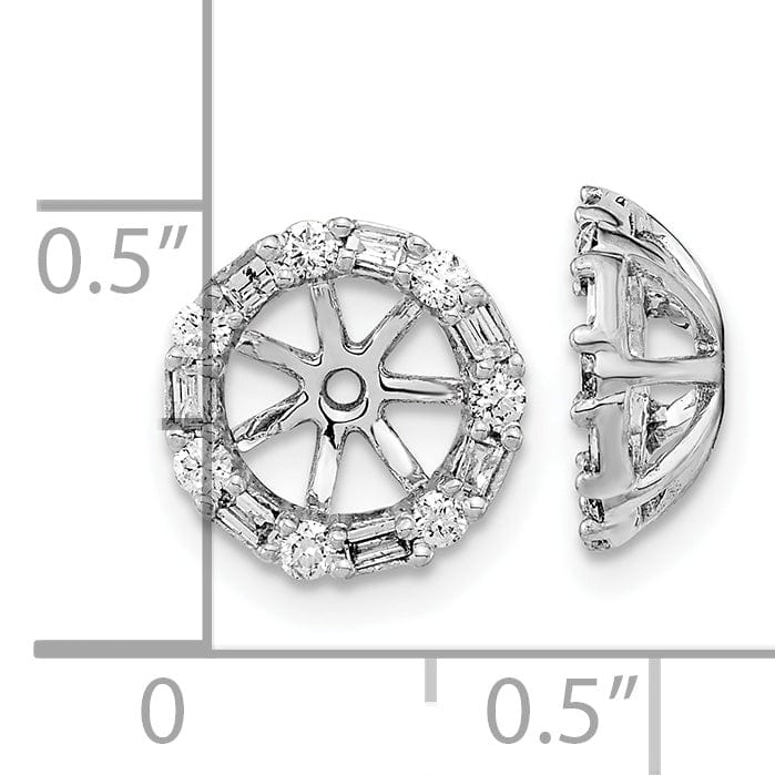 14k White Gold 1/3 CT Cluster Diamond Circle Earring Jackets