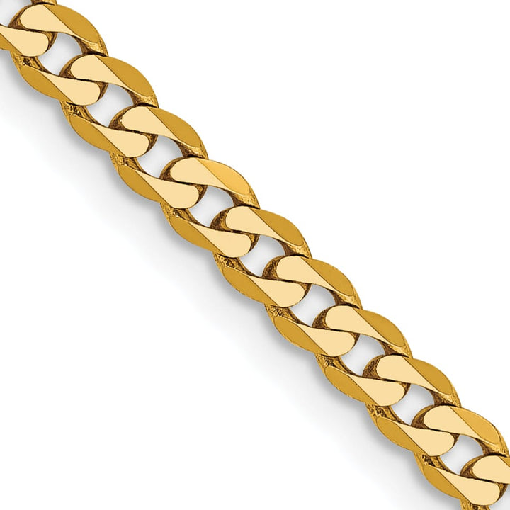 14K Yellow Gold 2.9mm Flat Beveled Curb Chain