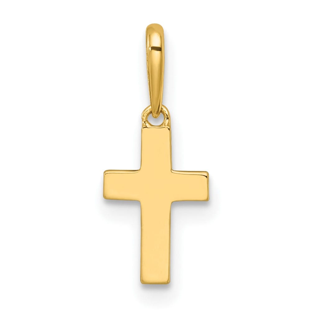 14K Yellow Gold Madi K Polished Cross Childrens Charm / Pendant