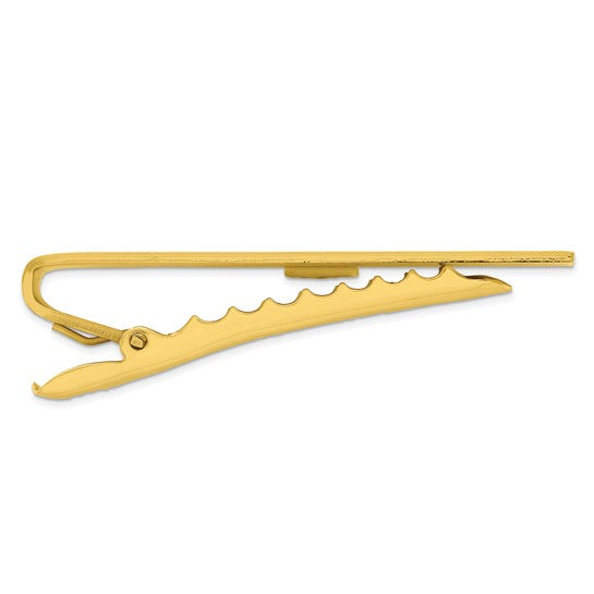 Yellow Gold Plated Satin Finish Tie Bar