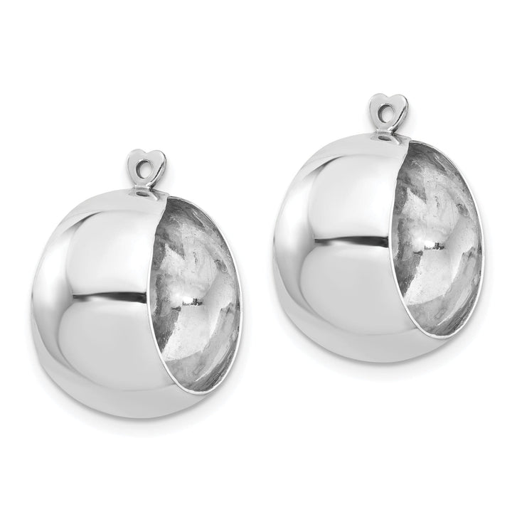 14k White Gold Polished Wide Tapered Hoop Earring Jackets