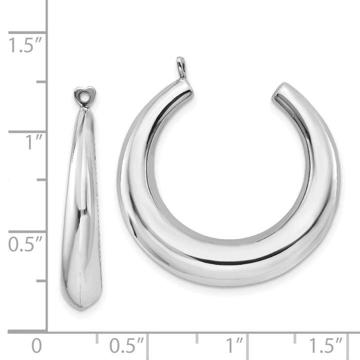 14k White Gold Polished Finish Hoop Design Earring Jackets
