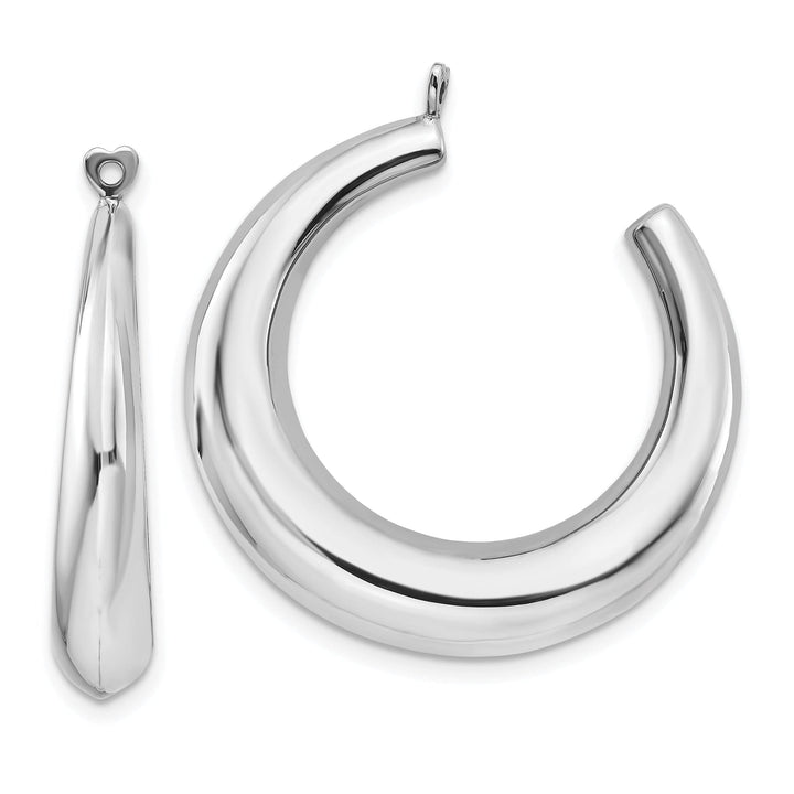 14k White Gold Polished Finish Hoop Design Earring Jackets