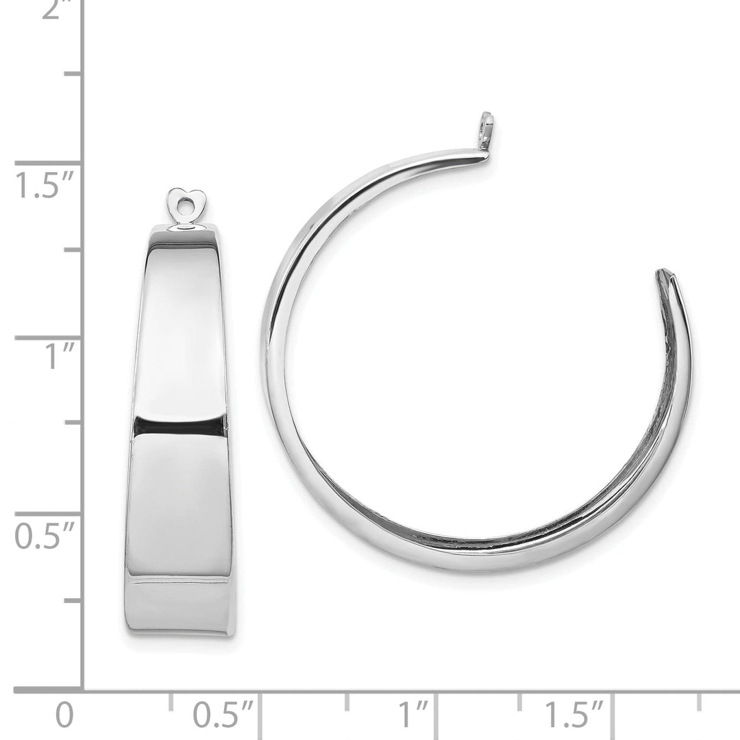 14k White Gold Polished Tapered Hoop Earring Jackets