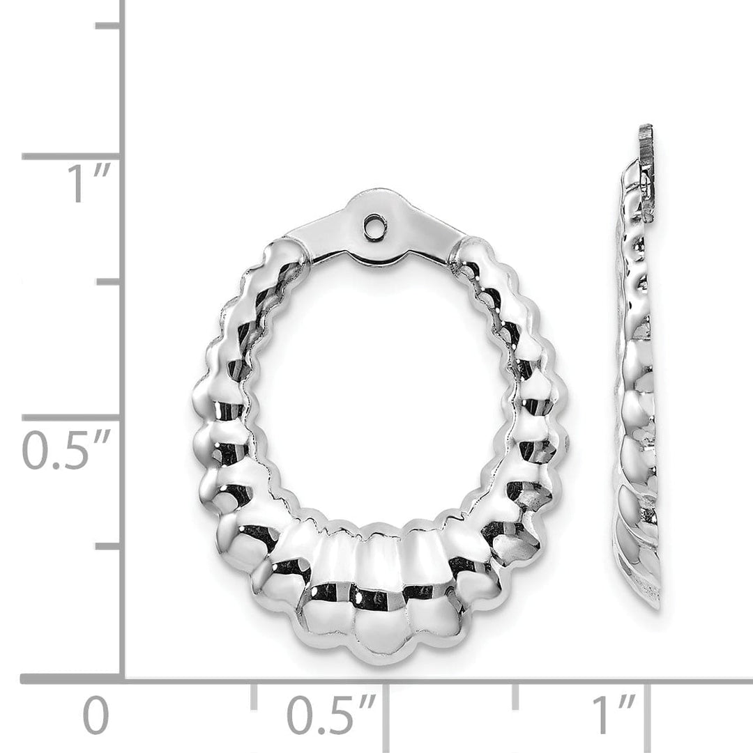 14k White Gold Scalloped Stlye Hoop Earring Jackets