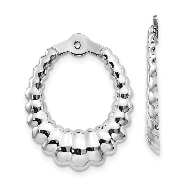14k White Gold Scalloped Stlye Hoop Earring Jackets