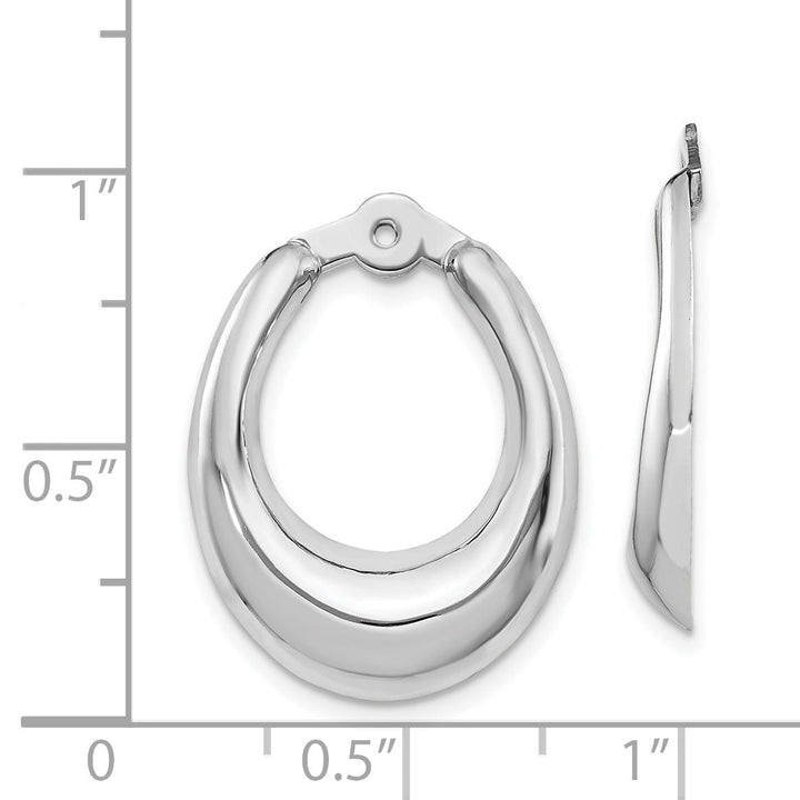 14k White Gold Plain Polished Hoop Earring Jackets