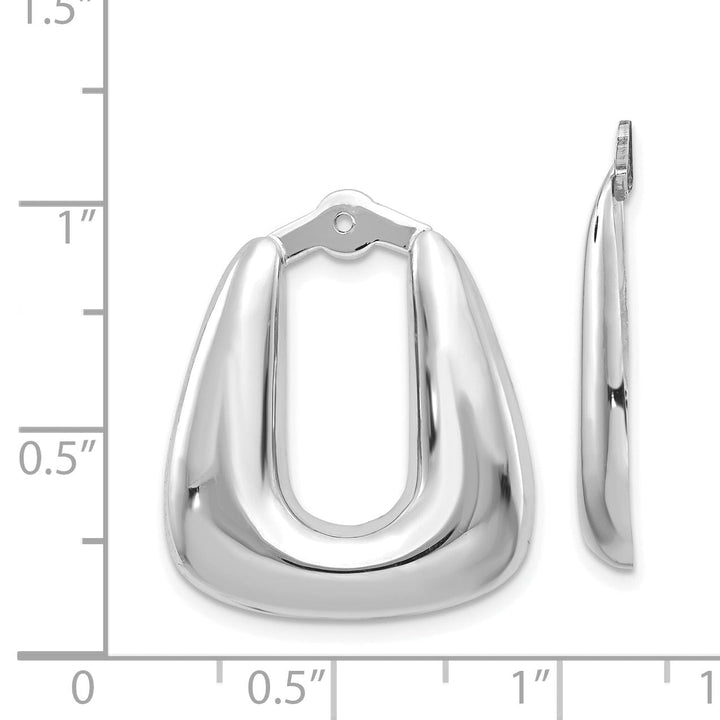 14k White Gold Polished Square Shape Hoop Earring Jackets