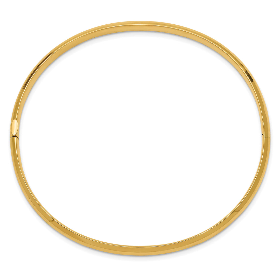 14k 3/16 High Polished 5.00mm Hinged Oval Bangle Bracelet