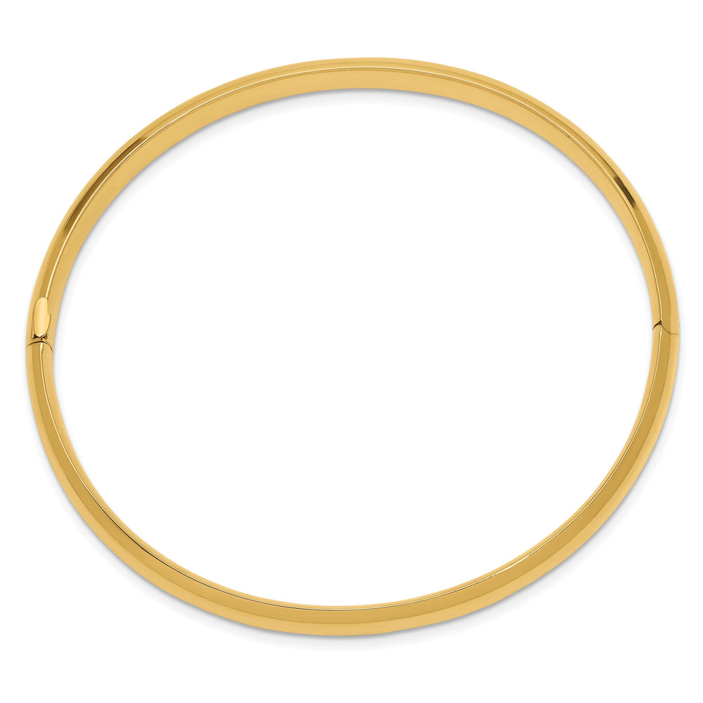 14k 4/16 High Polished 6.00mm Hinged Oval Bangle Bracelet