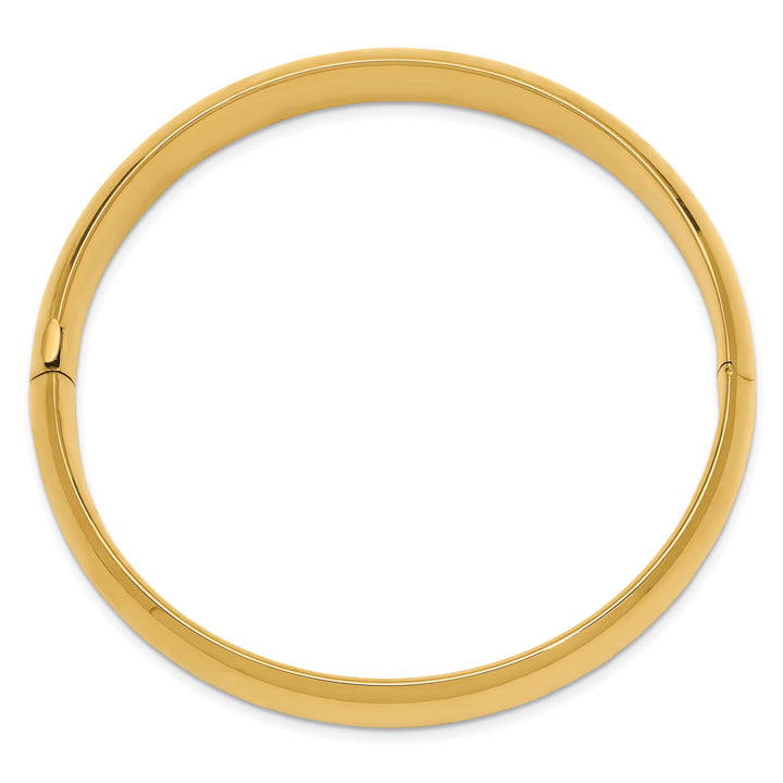 14k 7/16 High Polished 10.00mm Hinged Oval Bangle Bracelet