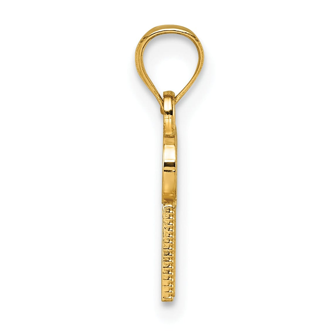 14K Yellow Gold Polished Girl Dad Pendant