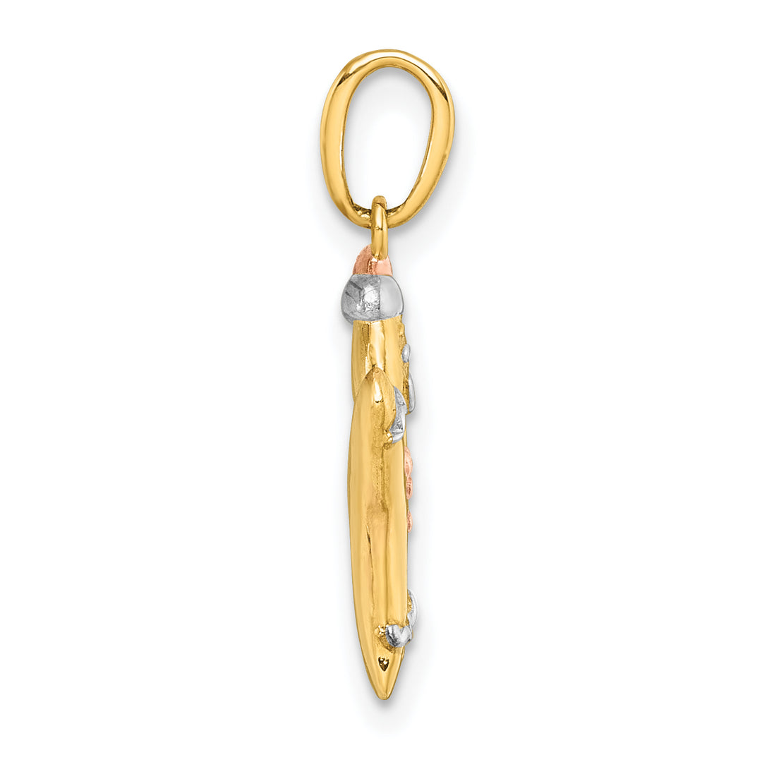 14k Yellow, White, Rose Gold Polished Gingerbread Man Charm Pendant