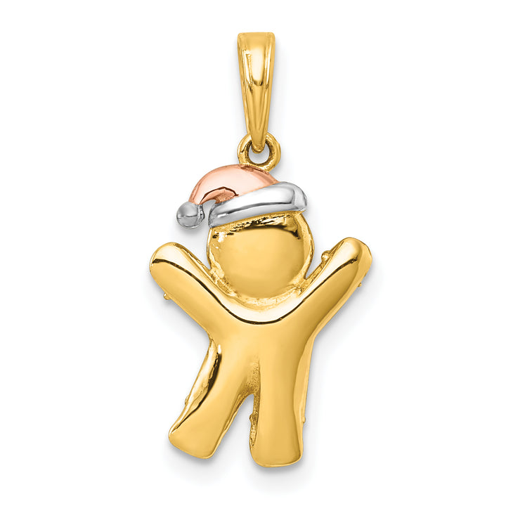 14k Yellow, White, Rose Gold Polished Gingerbread Man Charm Pendant
