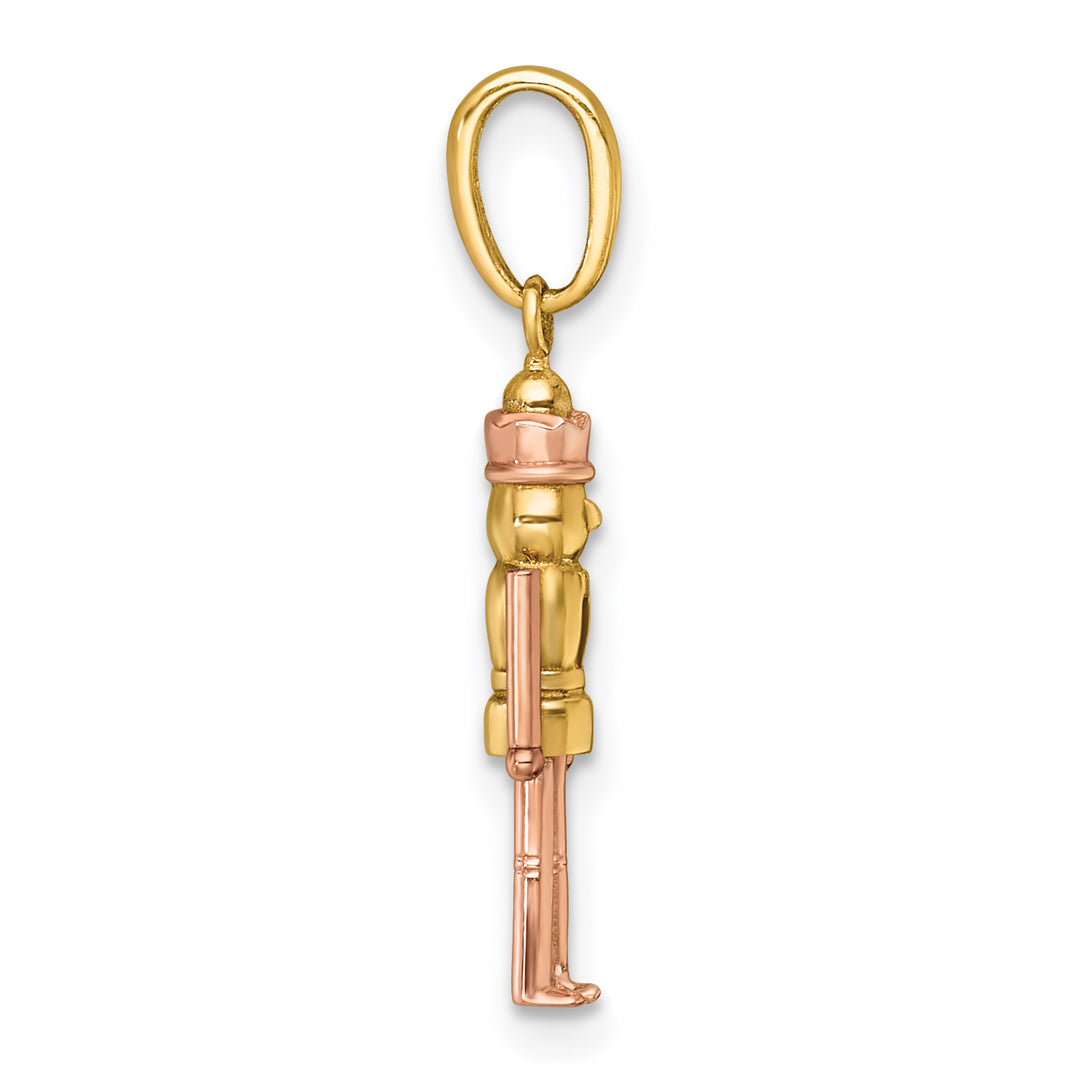 14k Yellow Rose Gold Polished Nut Cracker Charm Pendant
