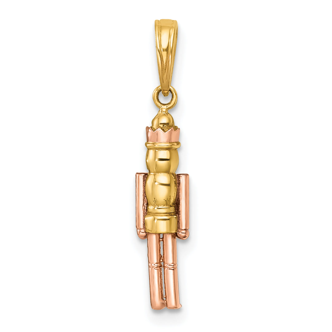 14k Yellow Rose Gold Polished Nut Cracker Charm Pendant